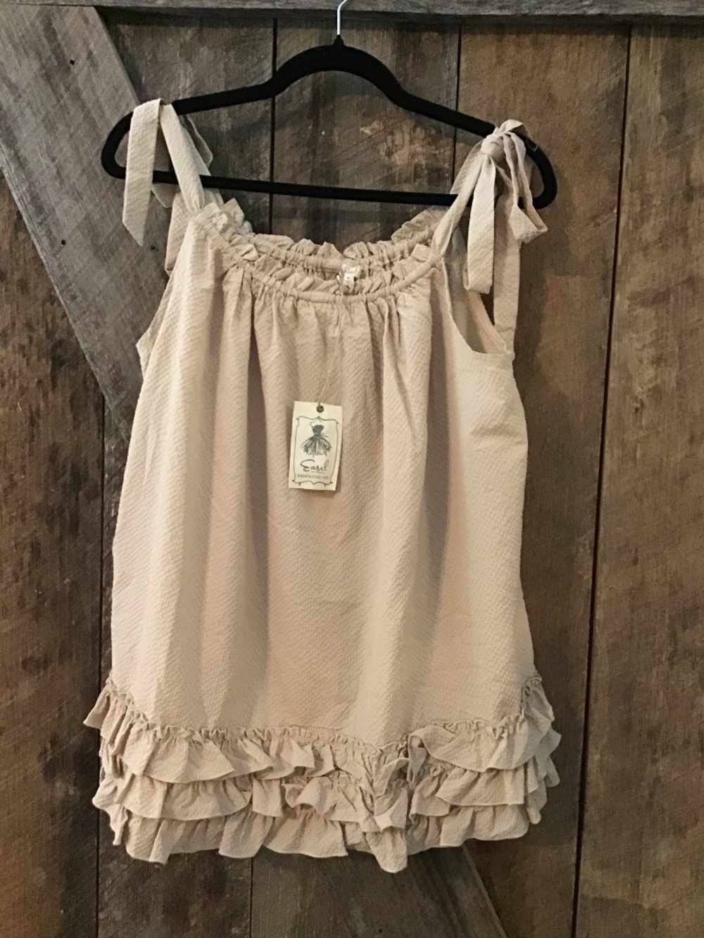 Easel - Ruffle tie strap tank